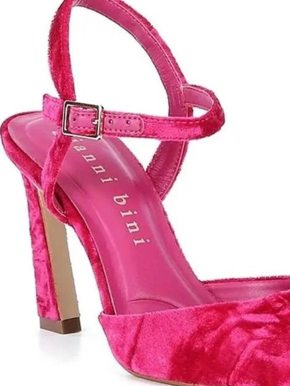 NWT Gianni Bini Geno Velvet Pointed Toe Slingback Heels Hot Pink Sz 6.5 - Picture 7 of 8